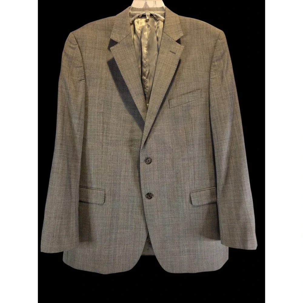 Lauren Ralph Lauren Gray Windowpane Sport Coat 46L Slim‎ Fit Macy's Mens Store